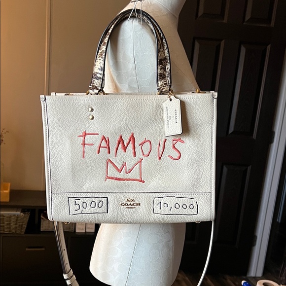 Coach Handbags - Coach X Basquiat Cream Tote with Black and Red Accents